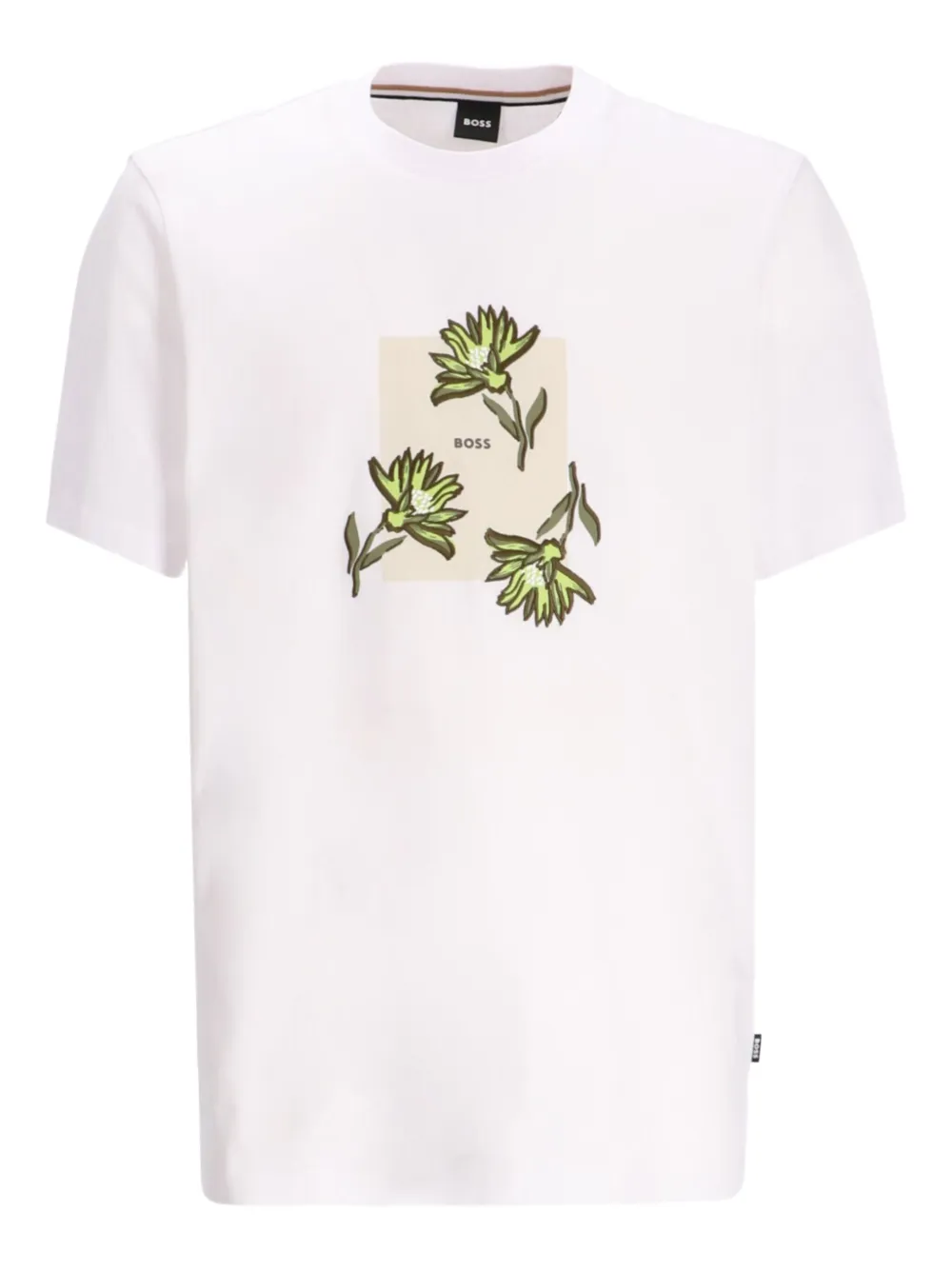 BOSS T-shirt met bloemenprint Wit