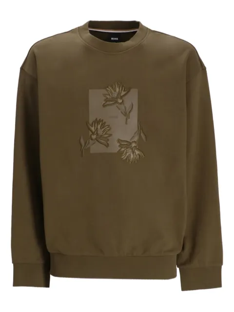 BOSS floral-embroidered sweatshirt