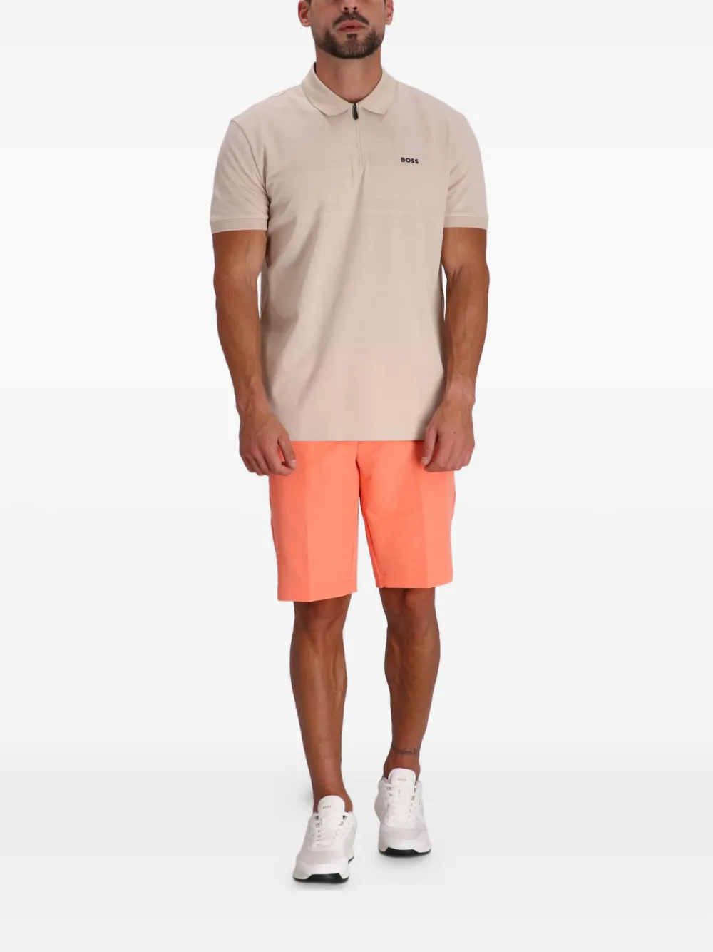 BOSS Katoenen poloshirt Beige