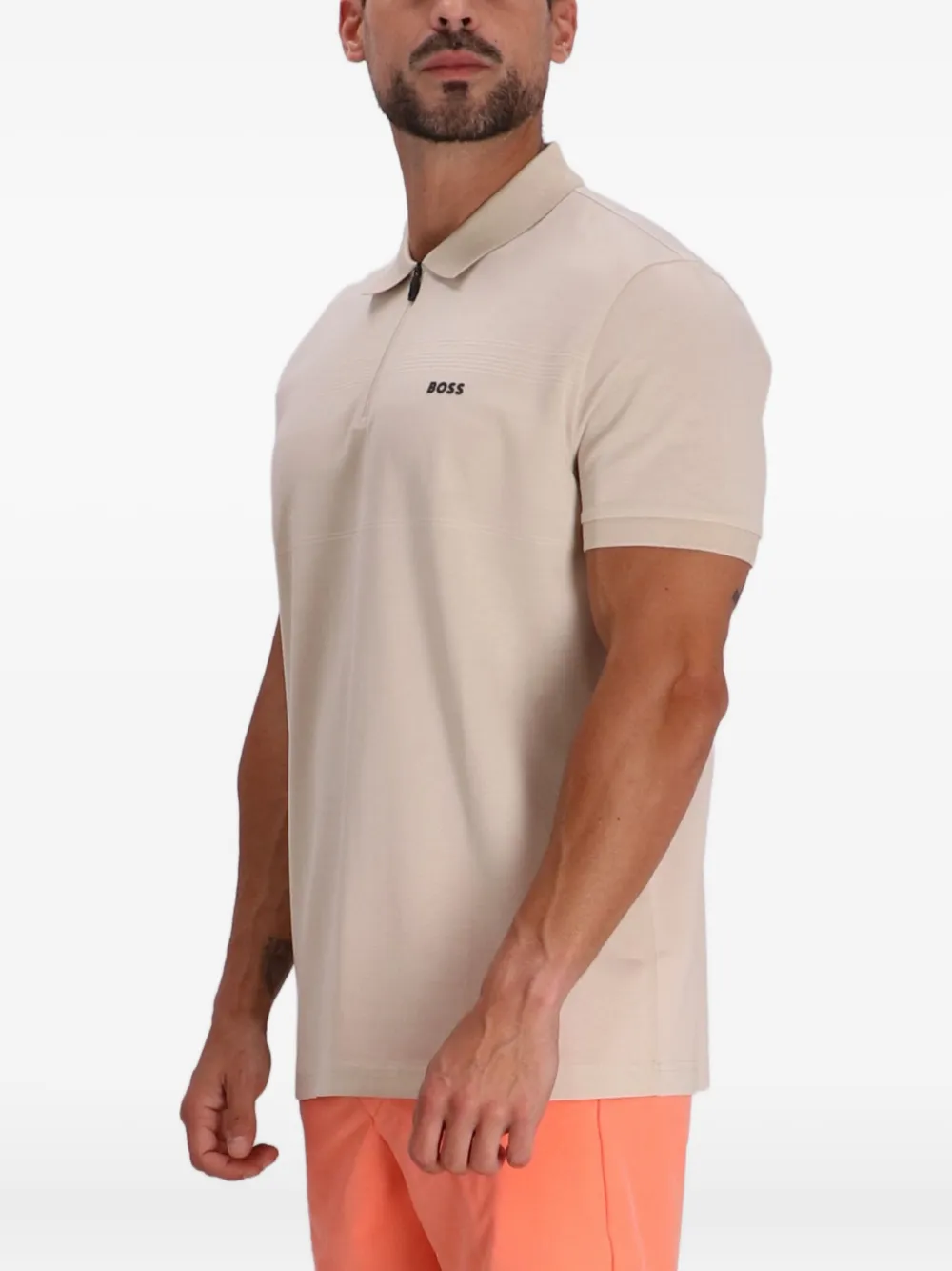 BOSS Katoenen poloshirt Beige