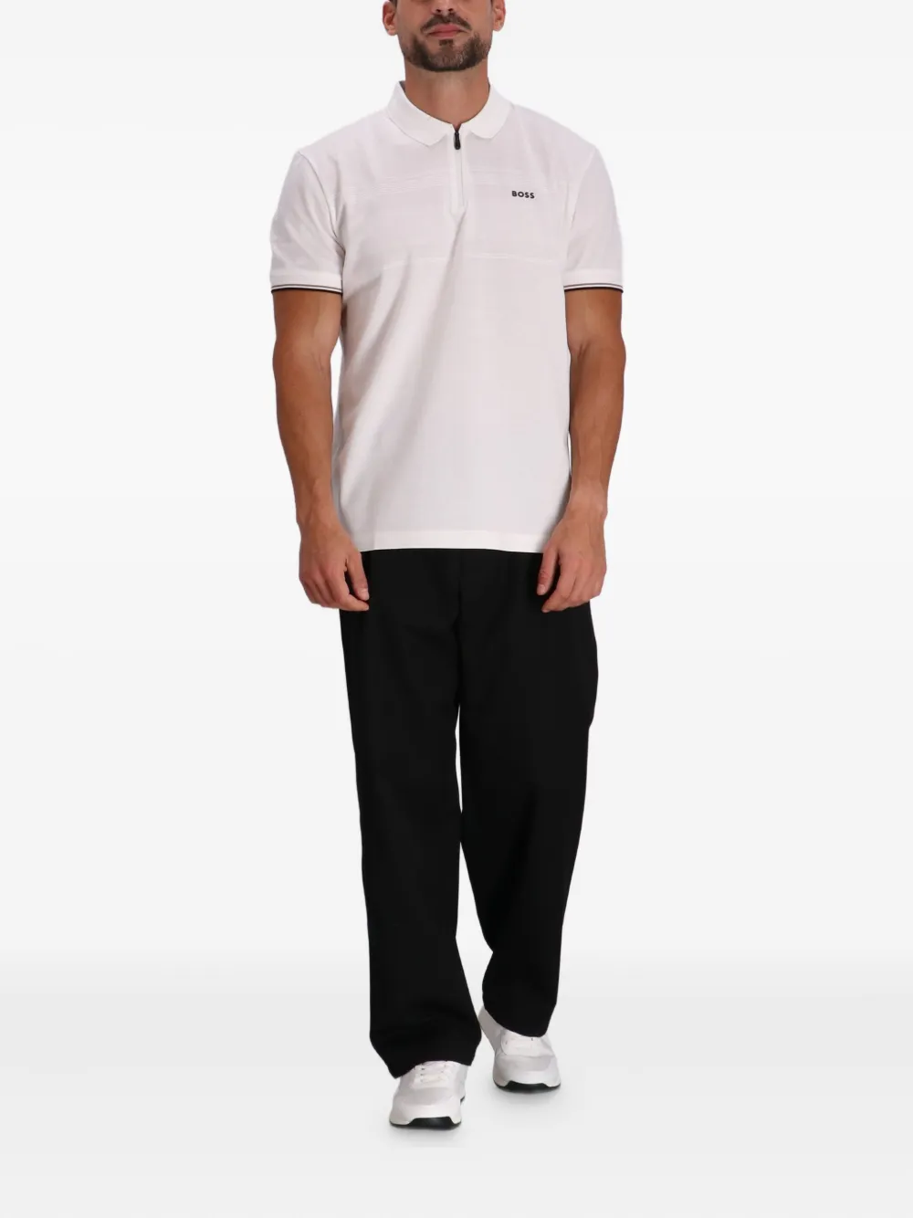 BOSS Katoenen poloshirt - Wit