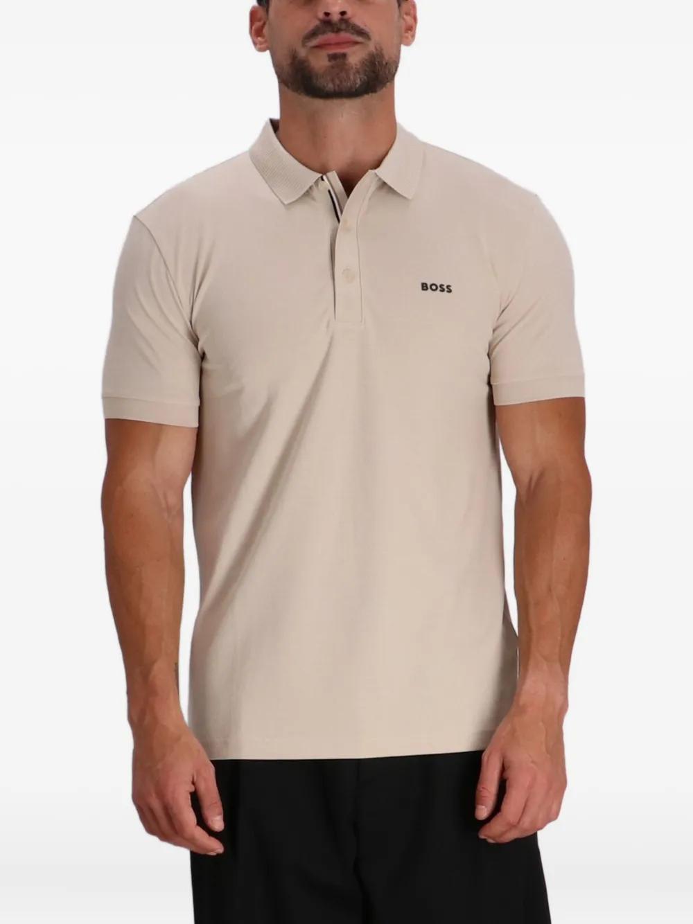 BOSS Katoenen poloshirt - Beige