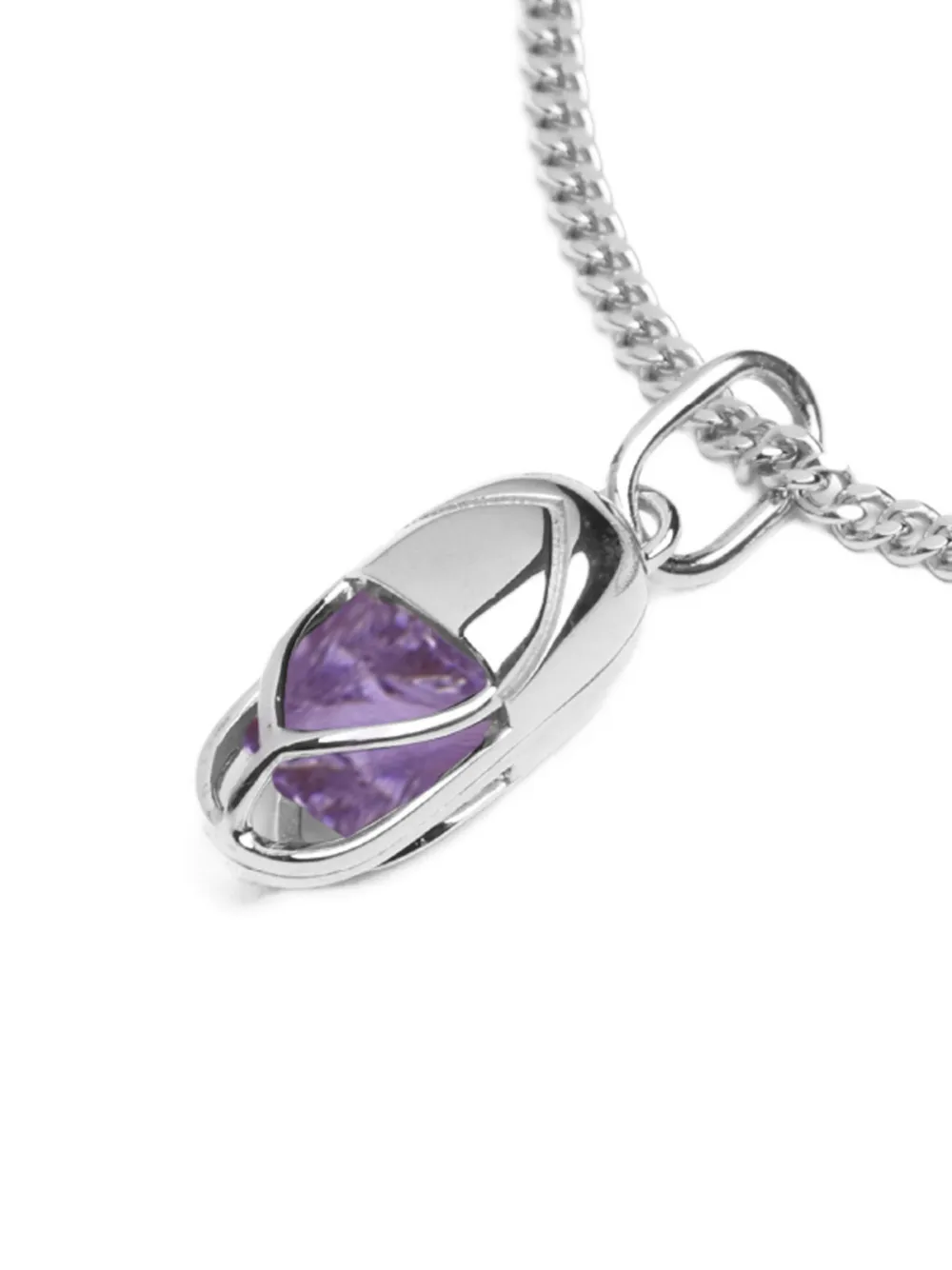Capsule Eleven Hanger met ovalen bedel met amethist - Zilver