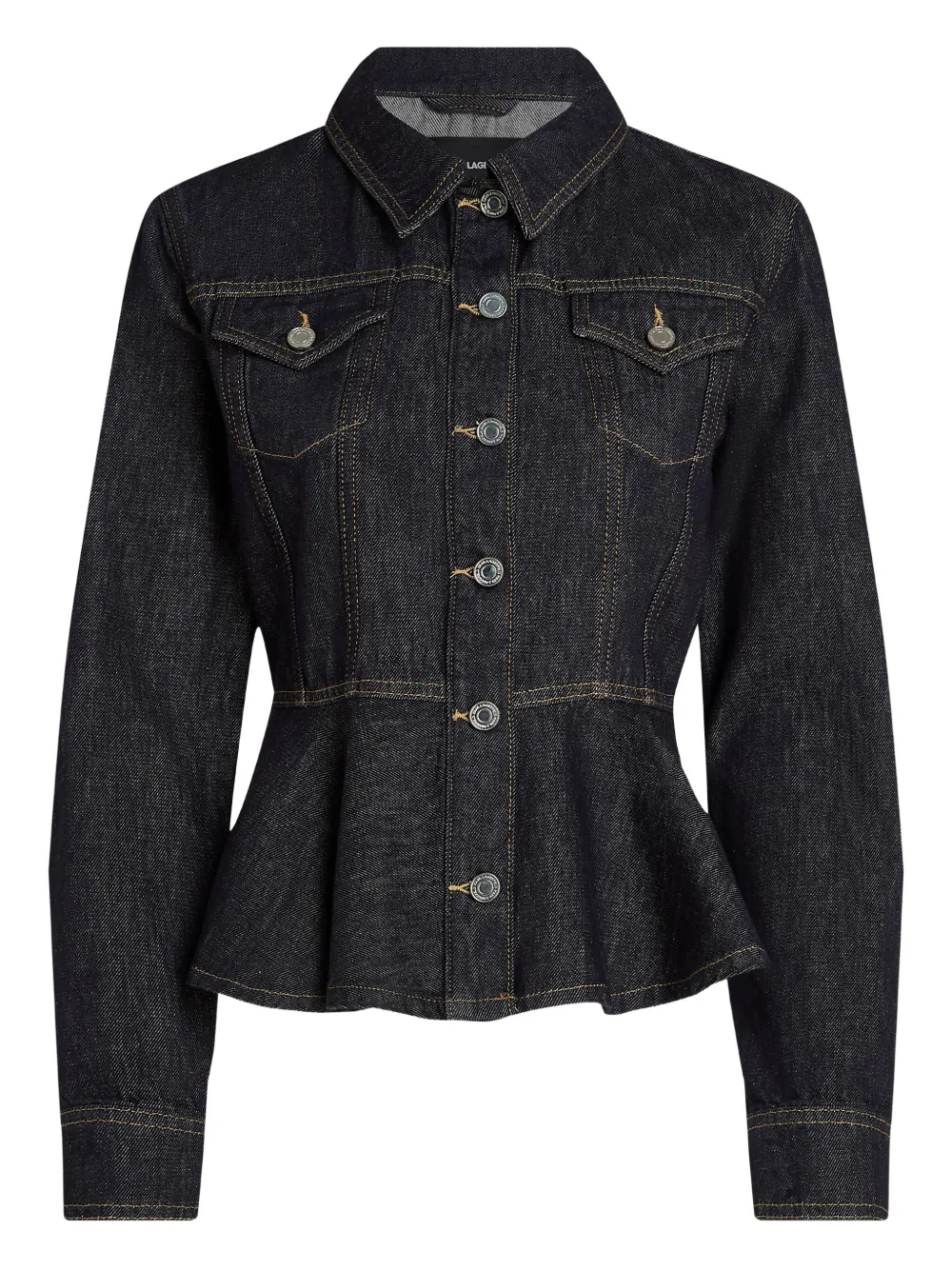 Karl Lagerfeld Denim peplum jack Blauw