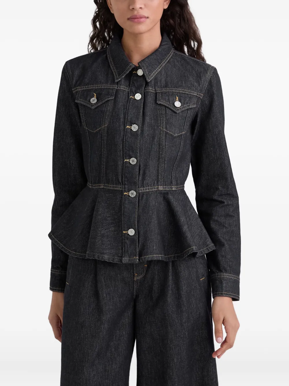 Karl Lagerfeld Contrast Stitch Denim Jacket