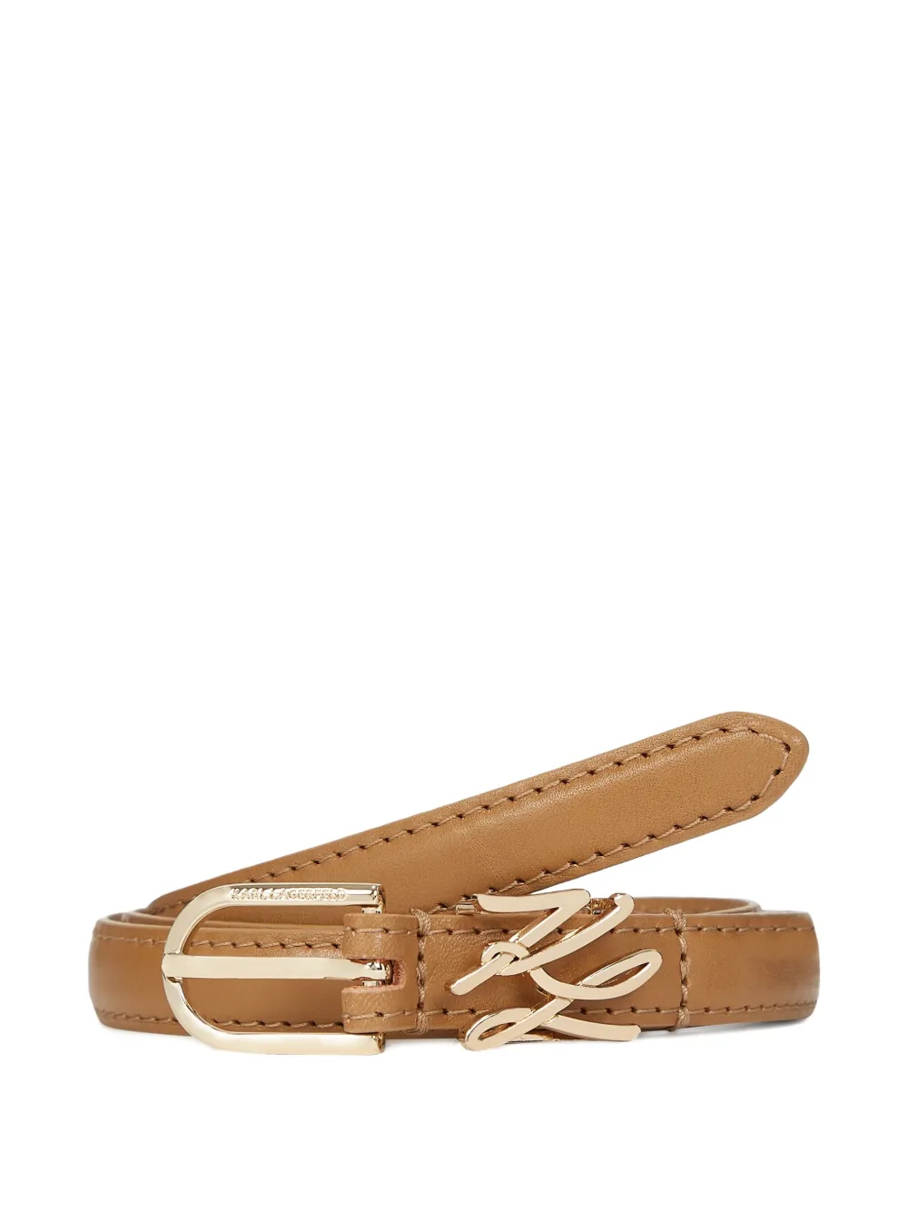 Karl Lagerfeld cinturón con hebilla dorada | marrón | Image 1