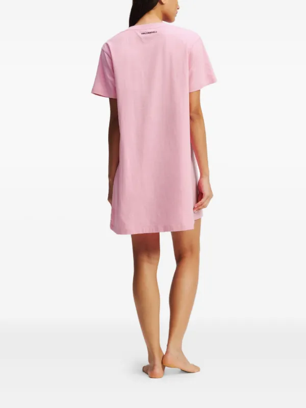 t shirt pajama dress Karl Lagerfeld Ikon T-shirt Pajama Dress | Pink