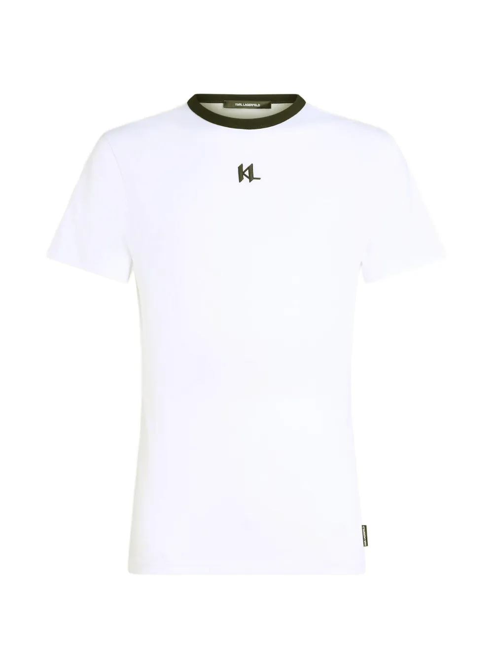 Karl Lagerfeld T-shirt aderente con monogramma - Bianco