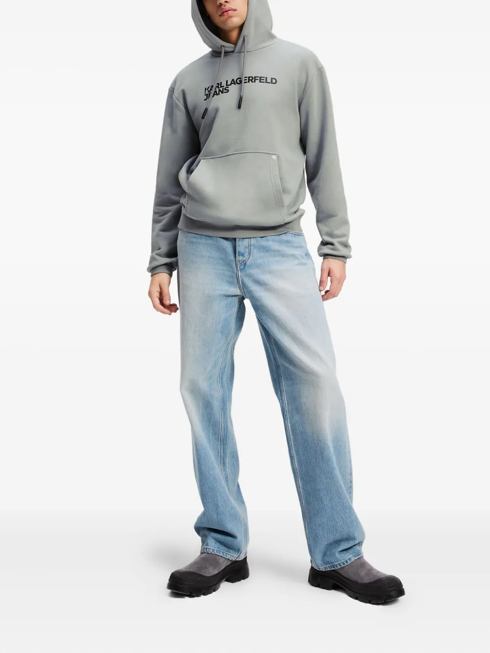 Karl Lagerfeld Jeans Hoodie met logoprint Grijs