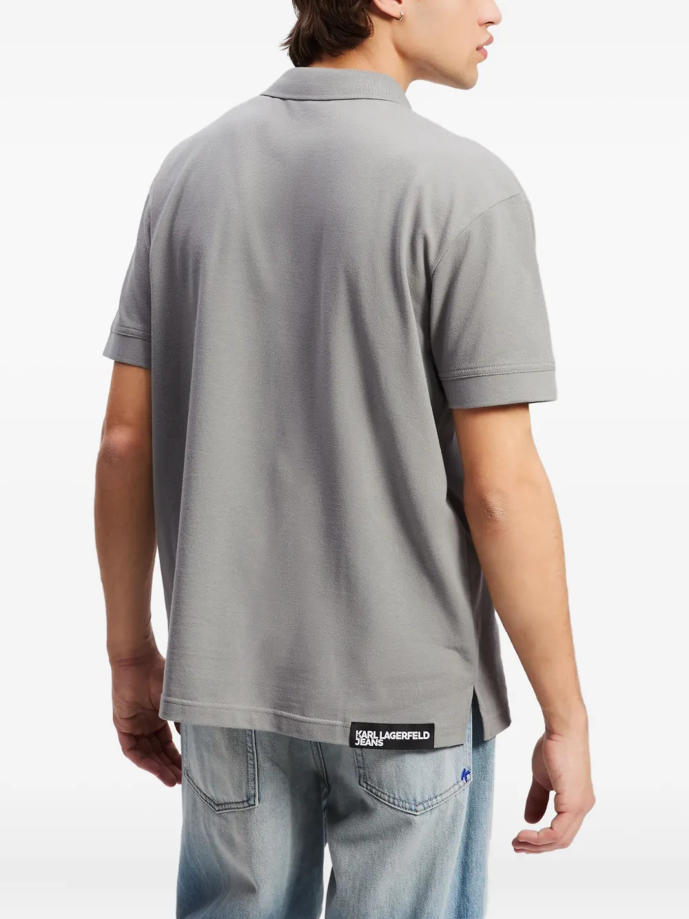 Karl Lagerfeld Jeans Poloshirt met geborduurd logo Grijs