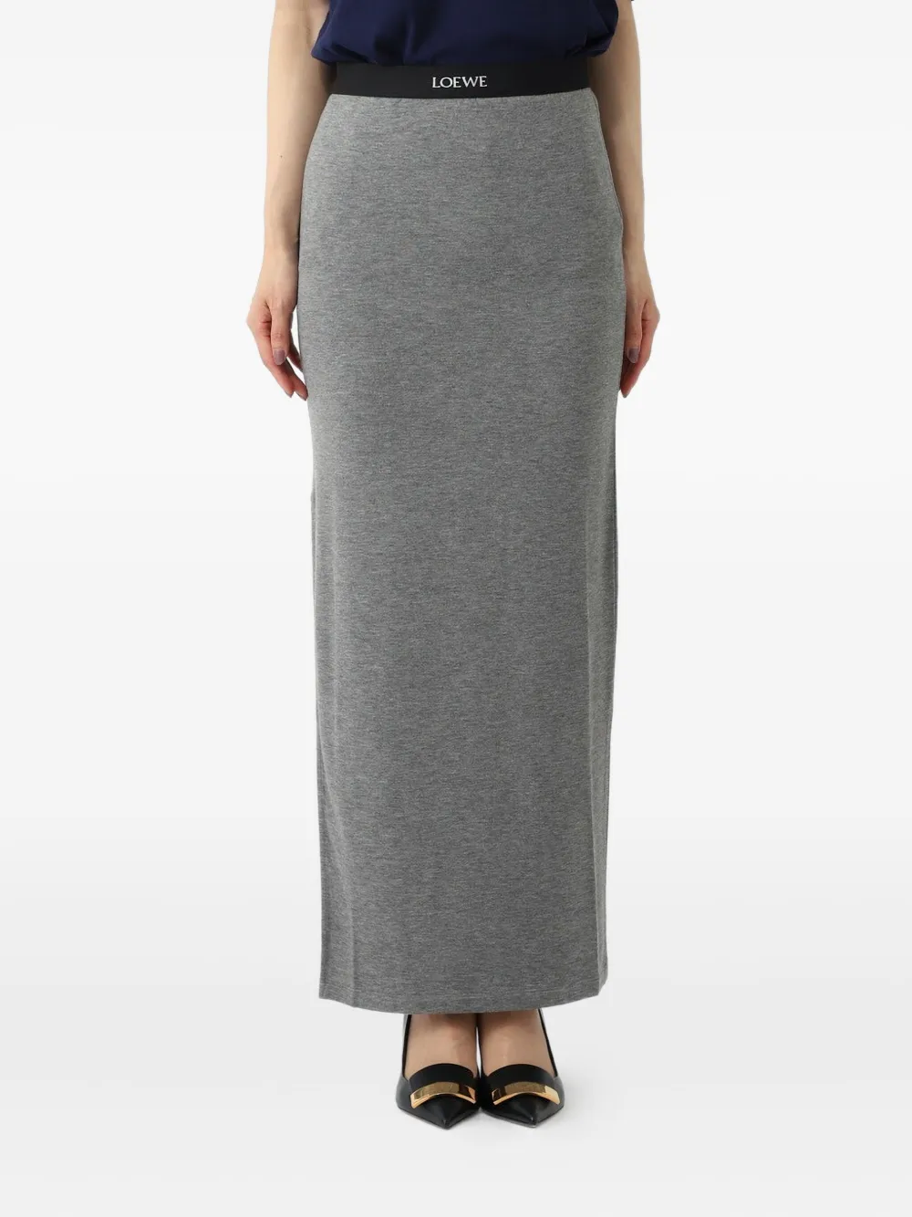 Loewe Side-split Skirt In Gray