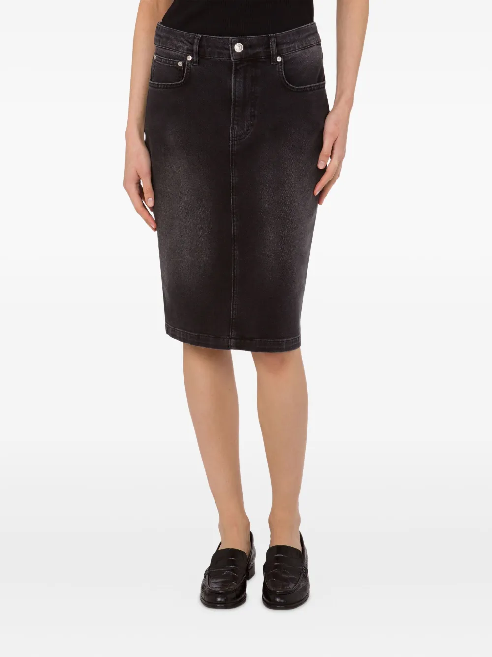MOSCHINO JEANS high-rise denim skirt - Grijs
