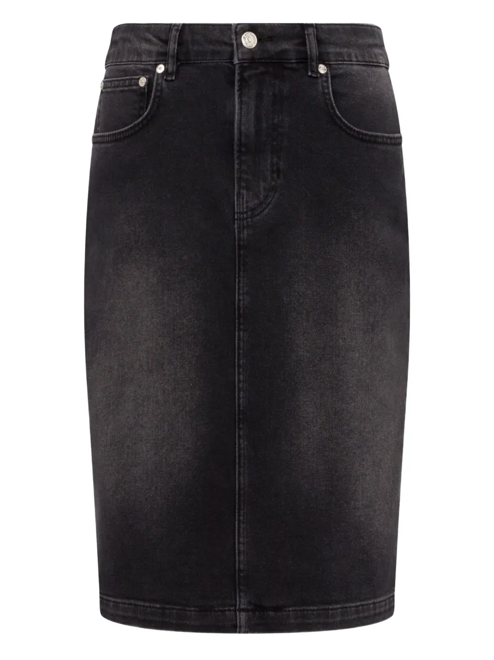 high-rise denim skirt