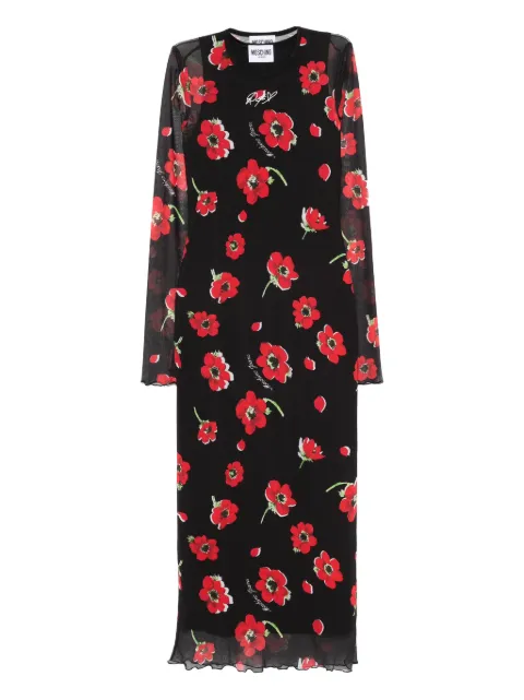 MOSCHINO JEANS floral-print midi dress