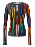 MOSCHINO JEANS abstract-pattern T-shirt - Black
