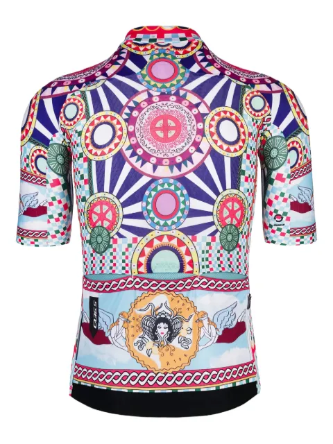Q36.5 geometric-pattern cycling vest