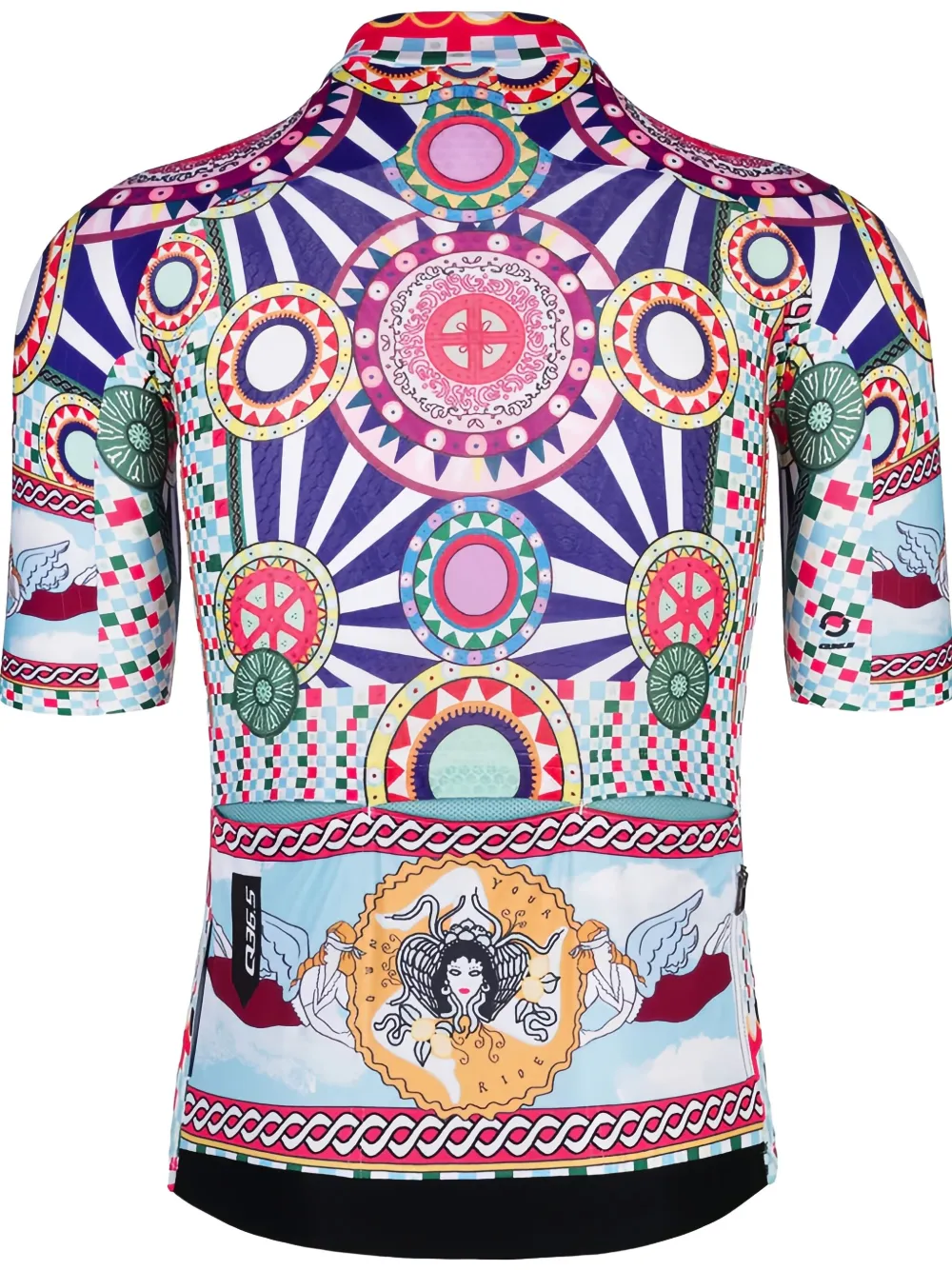 Q36.5 Fietsshirt met geometrisch patroon Paars