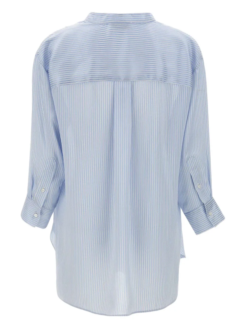 Fabiana Filippi Gestreepte blouse met split in de hals Blauw