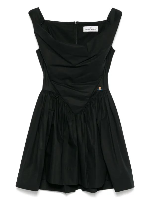 VIVIENNE WESTWOOD コットン シルクミディドレス Vivienne Westwood☆コットンシルクサンデーミディドレス