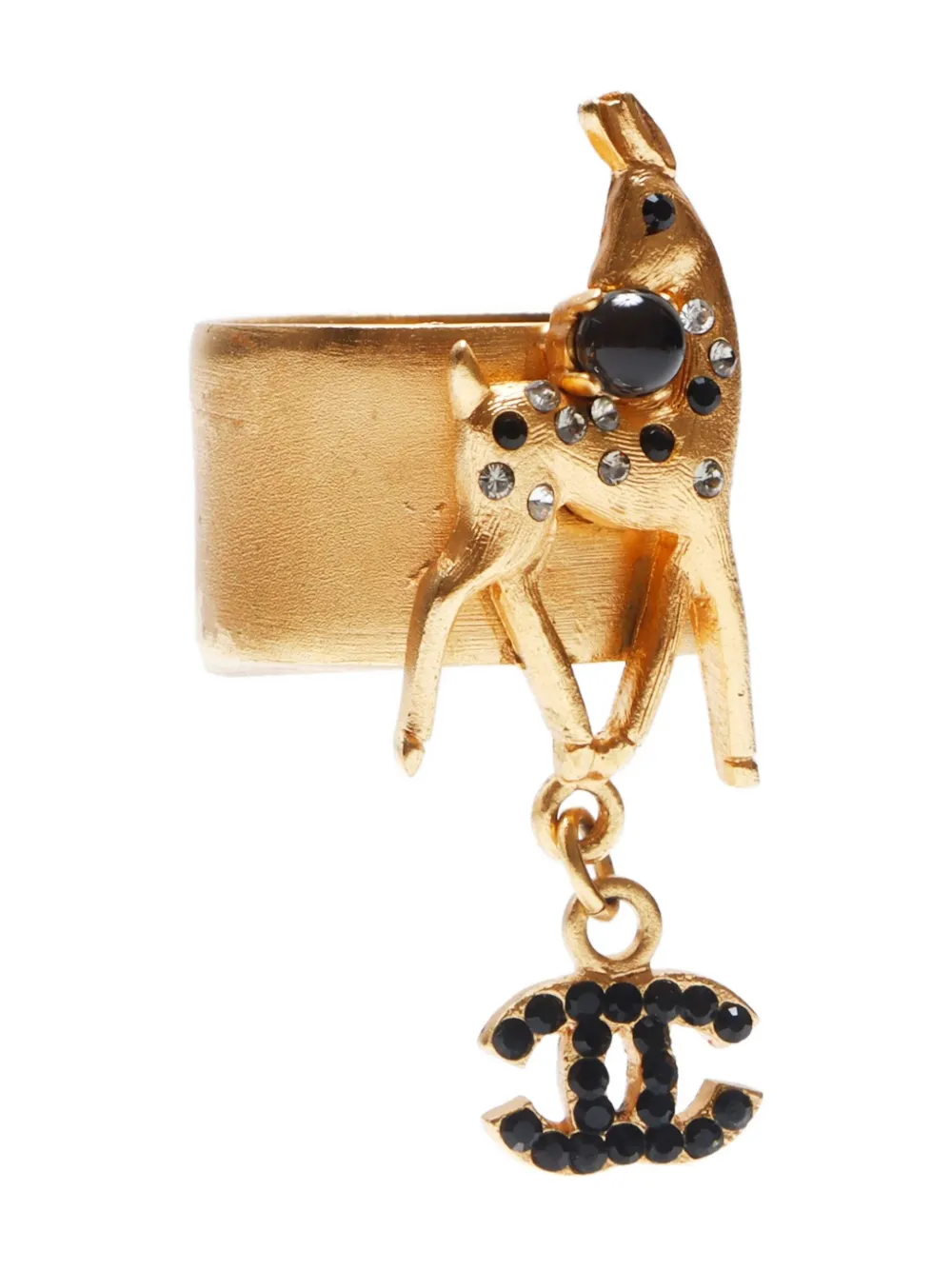 Pre-owned Chanel 2001 Cc Mark Ring