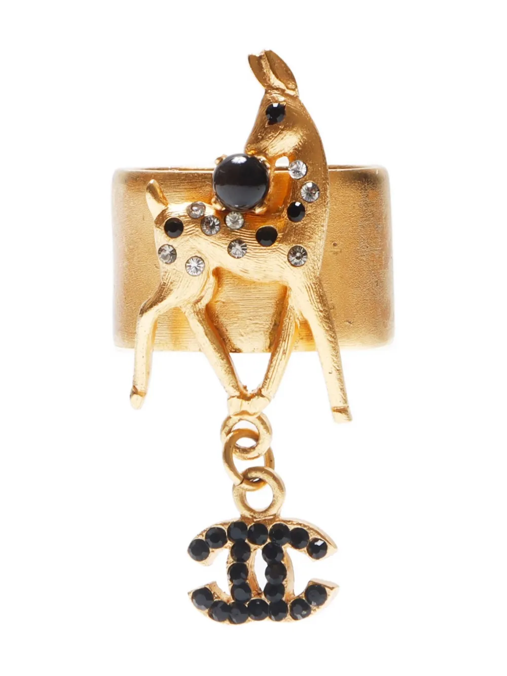 Pre-owned Chanel 2001 Cc Mark Ring