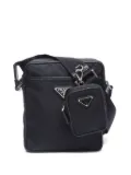 Prada Pre-Owned 2015-2020 enamel-triangle shoulder bag - Black