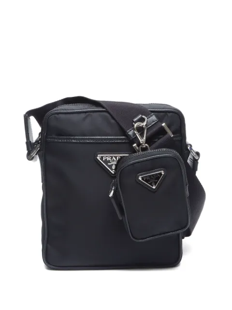 Prada Pre-Owned 2015-2020 enamel-triangle shoulder bag
