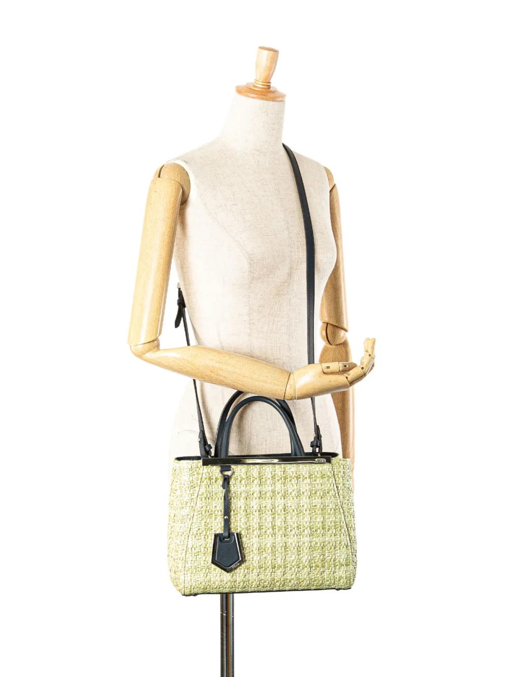 Fendi Pre-Owned 2010-2025 Small Woven Raffia Vitello Regular 2Jours satchel | Pre-Owned | Image 2