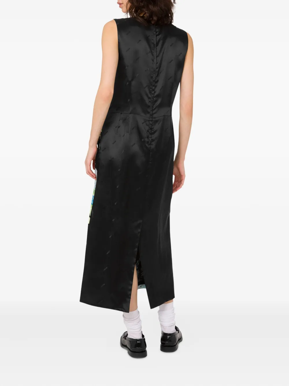 Moschino Midi-jurk met bloemenprint Zwart