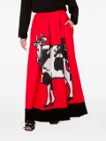 Moschino graphic-print maxi skirt - Red