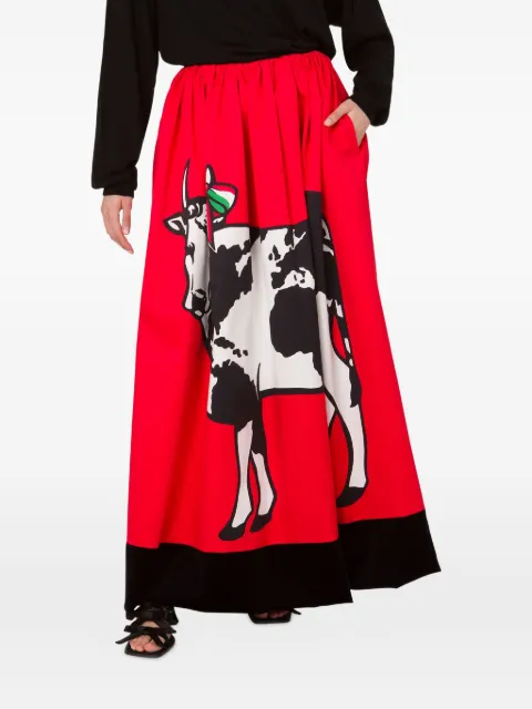 Moschino graphic-print maxi skirt