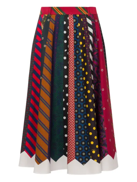 Moschino tie-print pleated skirt