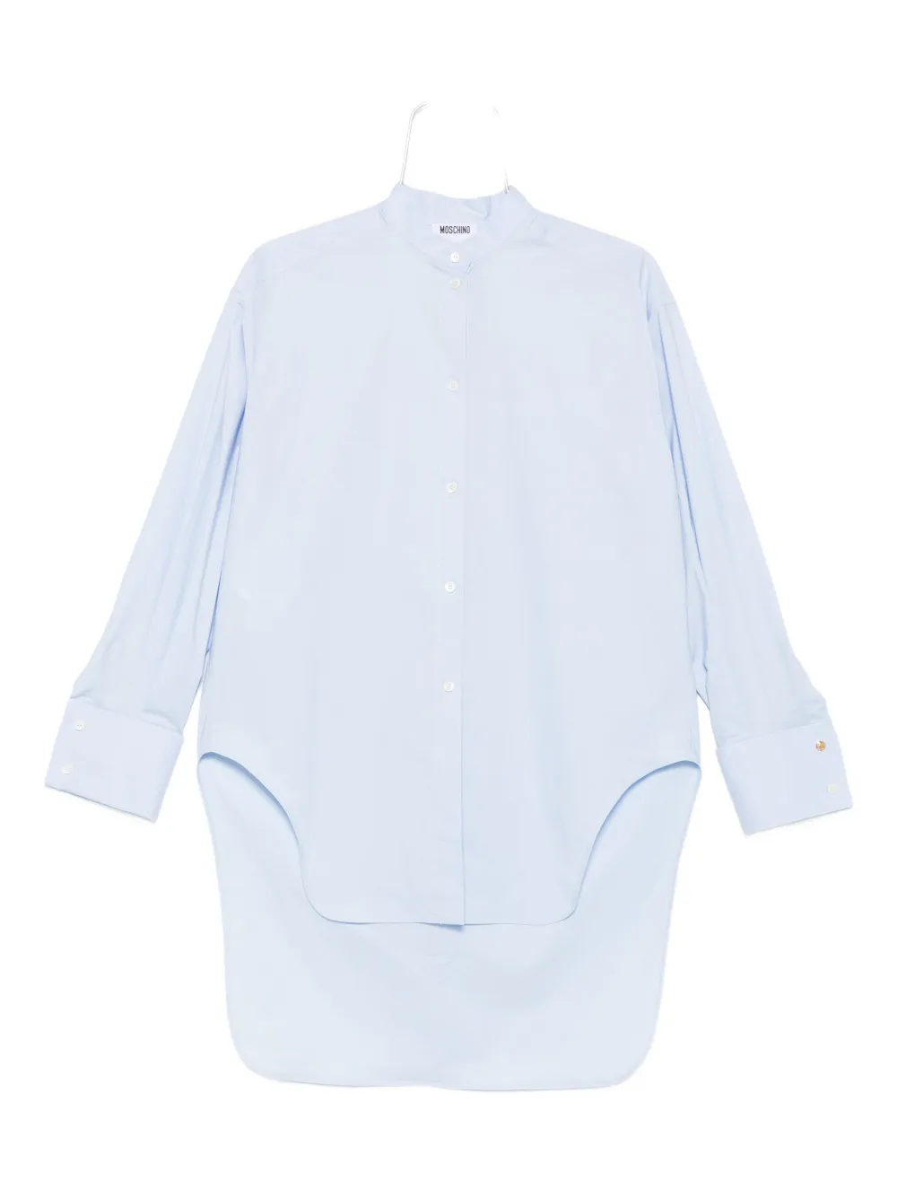 Moschino band-collar curved-hem shirt | Blue | Image 1