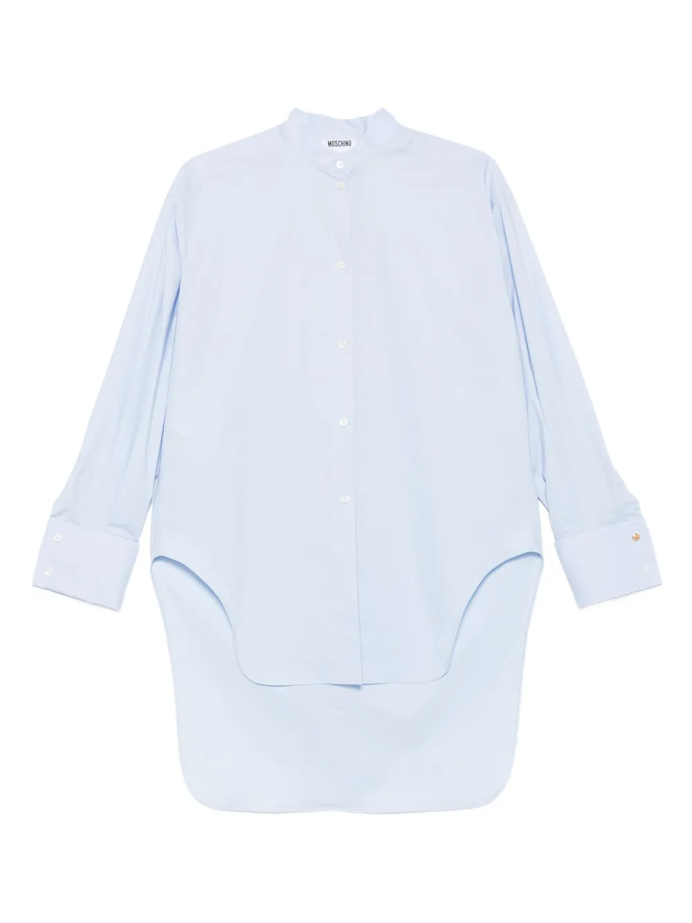 Moschino Blouse met bandkraag en gewelfde afwerking Blauw