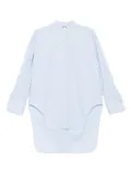 Moschino band-collar curved-hem shirt - Blue