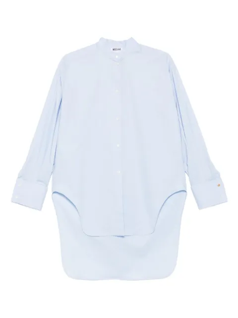 Moschino band-collar curved-hem shirt