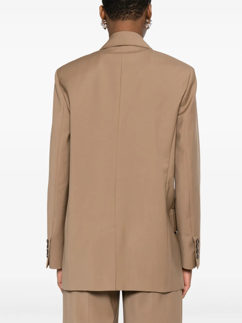 Max Mara Blazer met enkele rij knopen Beige