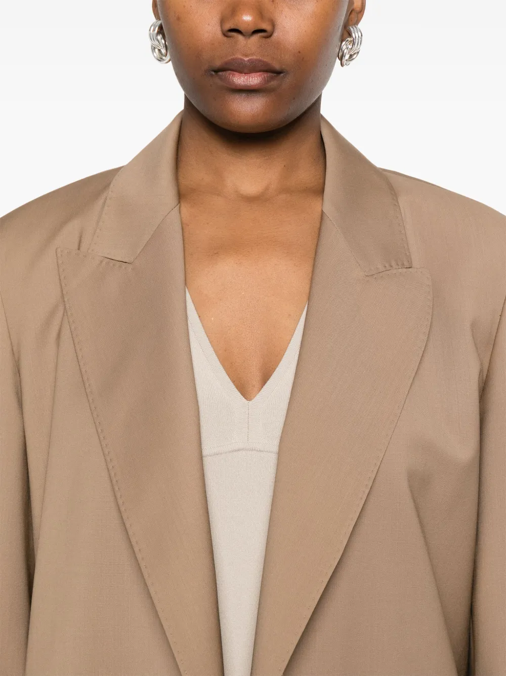 Max Mara Blazer met enkele rij knopen Beige