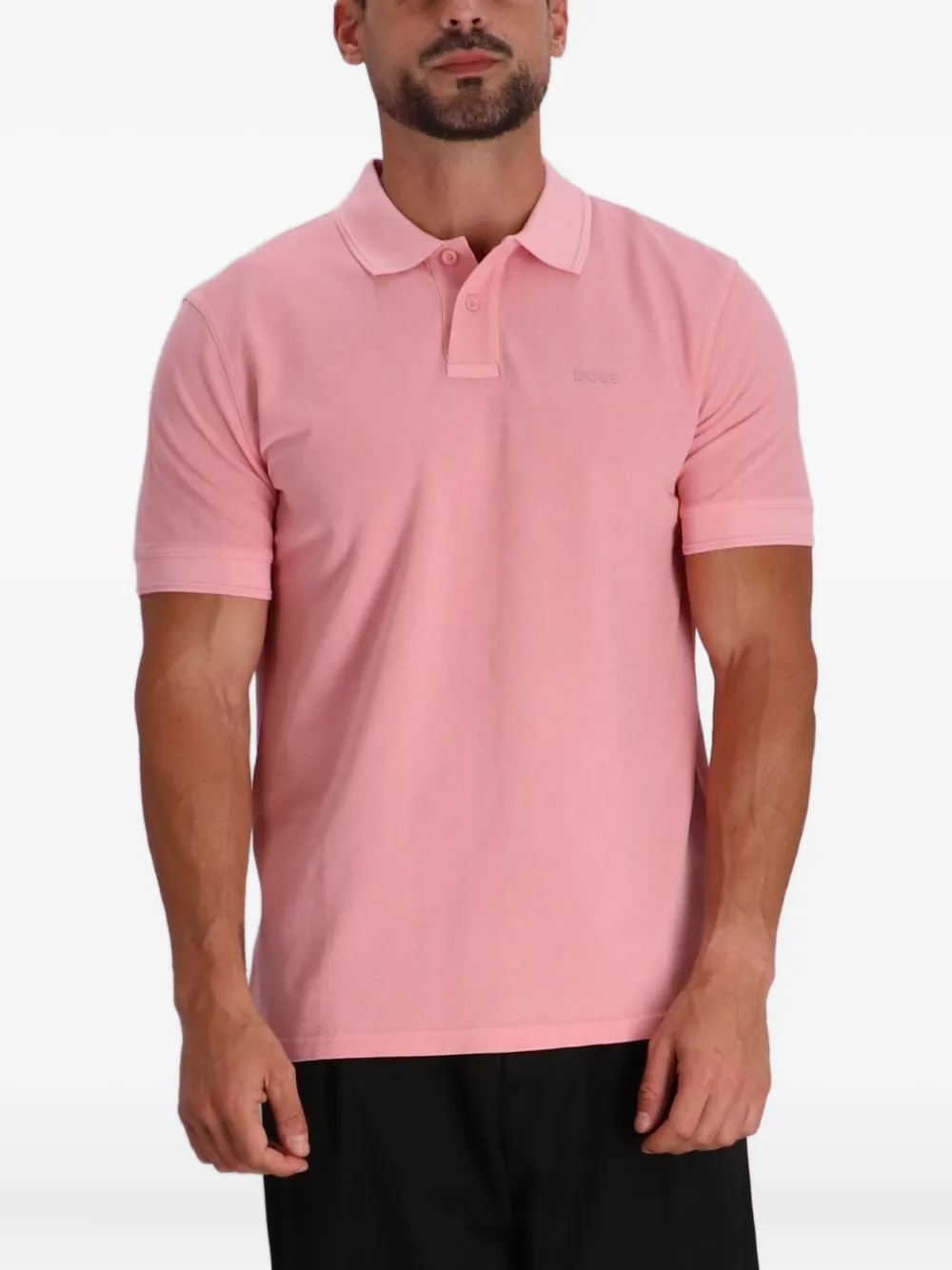 BOSS Katoenen poloshirt Roze