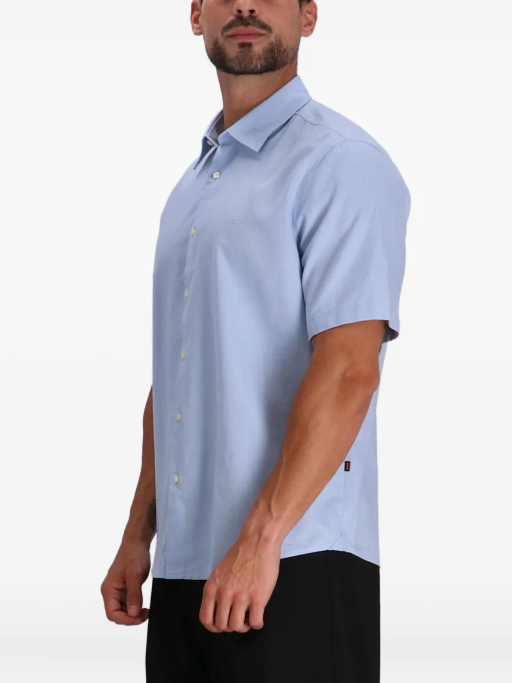 BOSS Katoenen overhemd Blauw