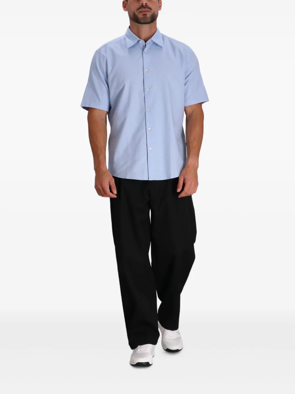 BOSS Katoenen overhemd Blauw