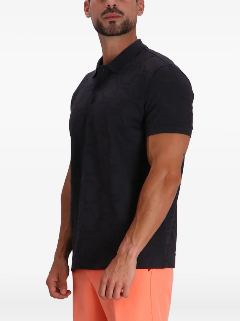 BOSS Katoenen poloshirt Zwart