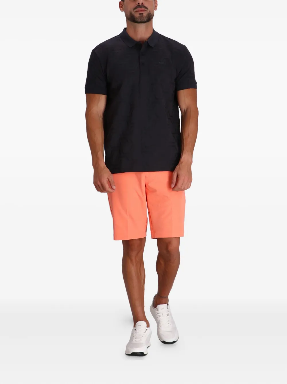 BOSS Katoenen poloshirt Zwart