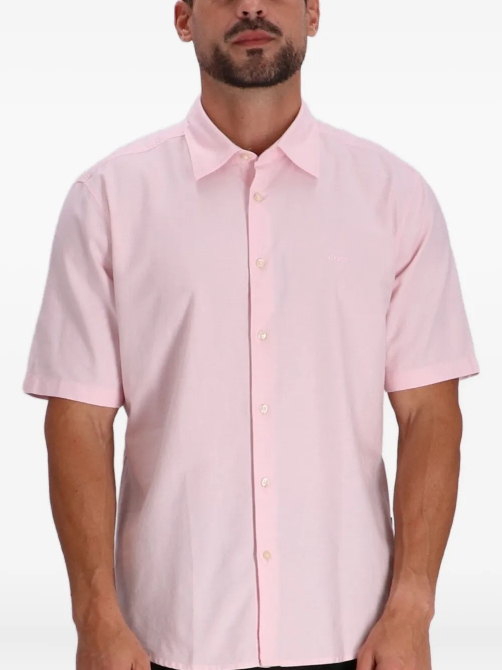 BOSS Katoenen overhemd Roze