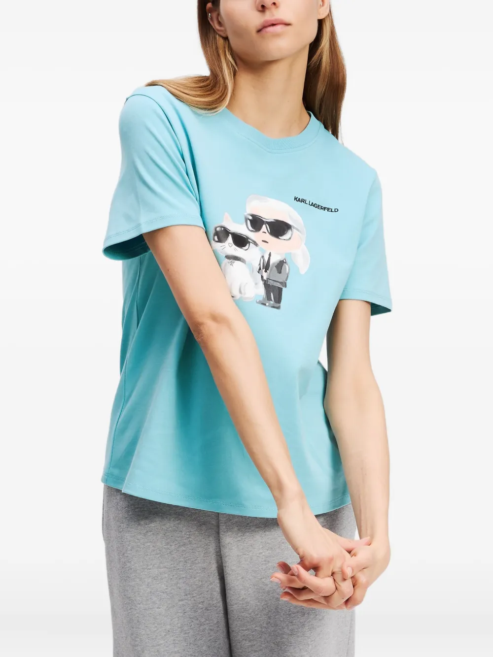 Karl Lagerfeld T-shirt met grafische print Blauw
