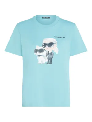 Karl Lagerfeld Choupette-print T-shirt | Blue | FARFETCH RO