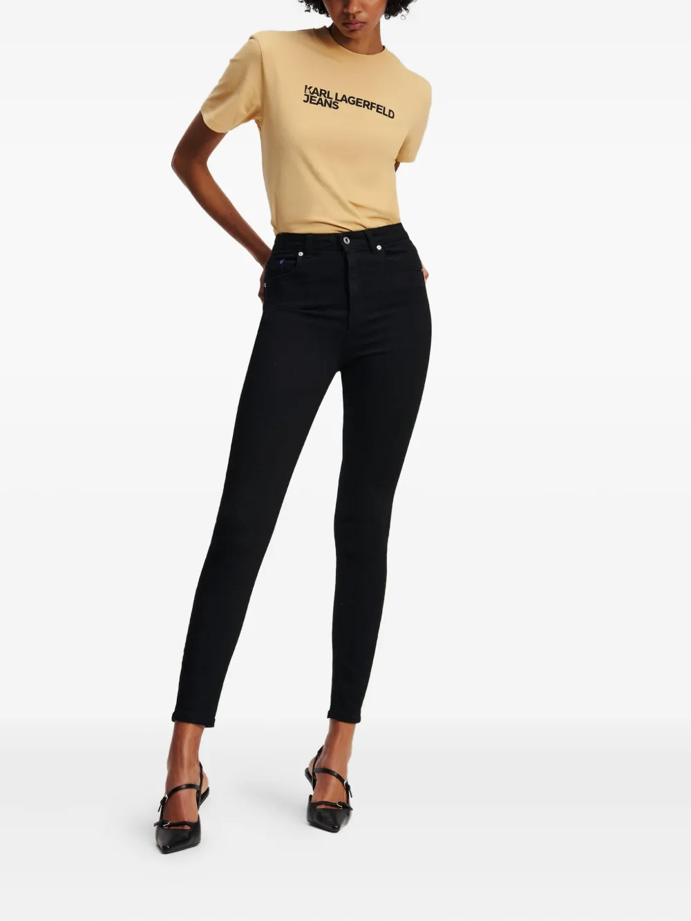 Karl Lagerfeld Jeans High waist skinny jeans - Zwart