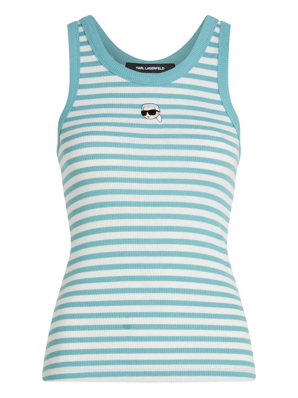 Karl Lagerfeld top de canalé a rayas | azul | Image 1