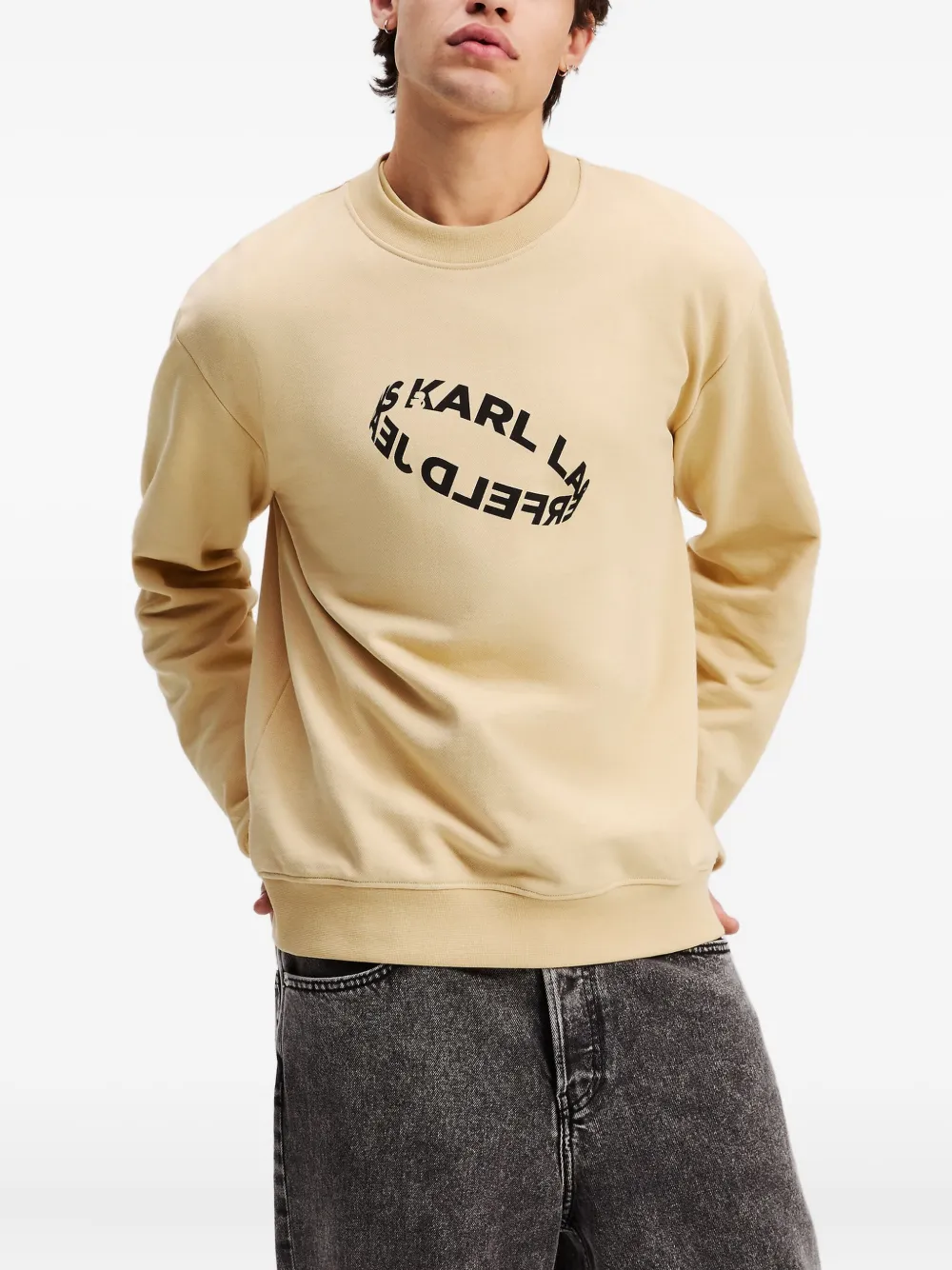 Karl Lagerfeld Jeans Sweater met logoprint Beige