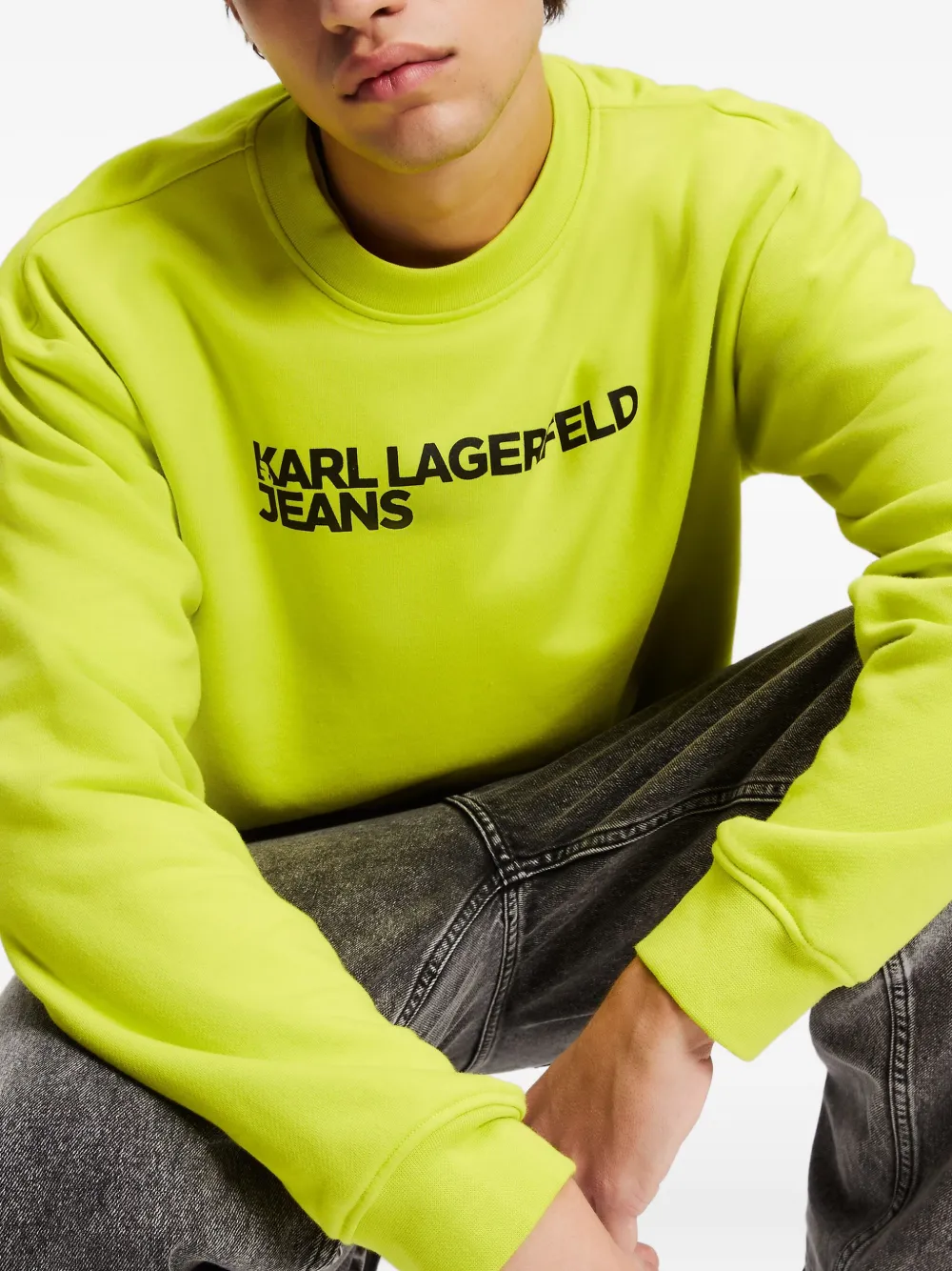 Karl Lagerfeld Jeans Sweater met logoprint Geel